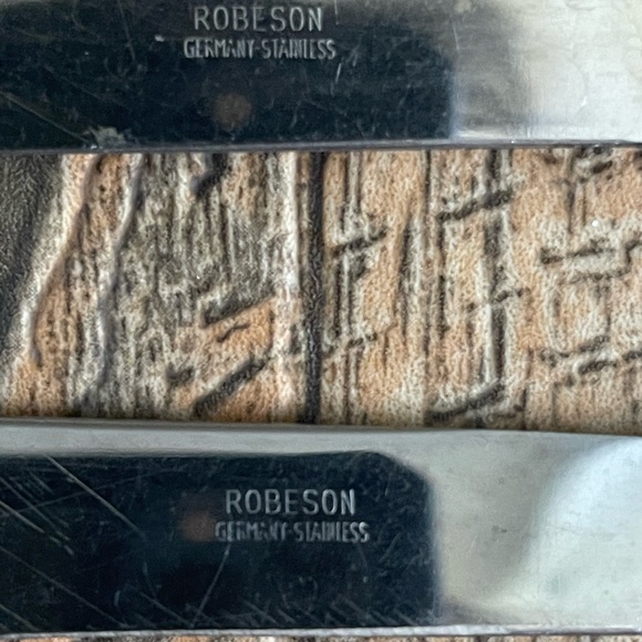 Robeson Steak Knives Set 5 Catalin Bakelite Handles Stainless Blades Germany - Picture 11 of 14